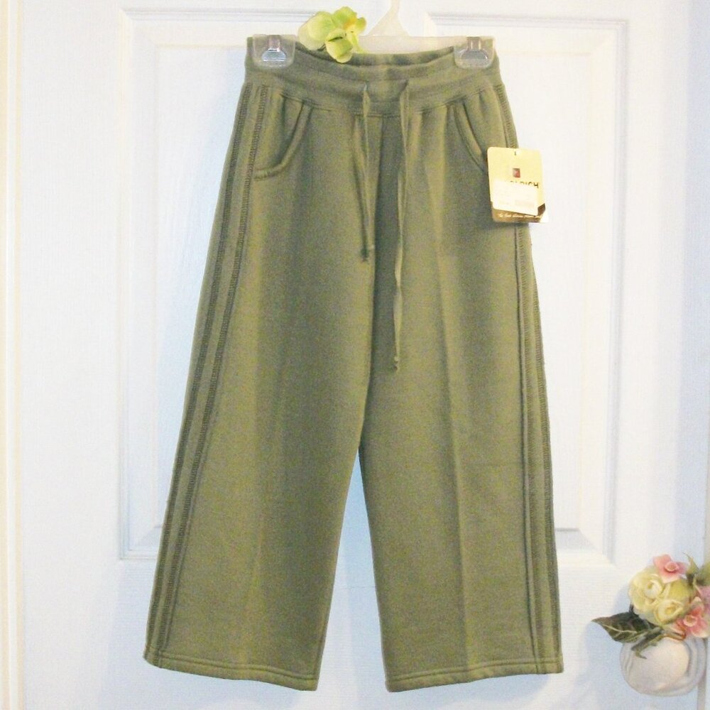 WOOLRICH NWT Girl's Sz M 5/6 Sage Green Soft Sweat Pants Drawstring Waist